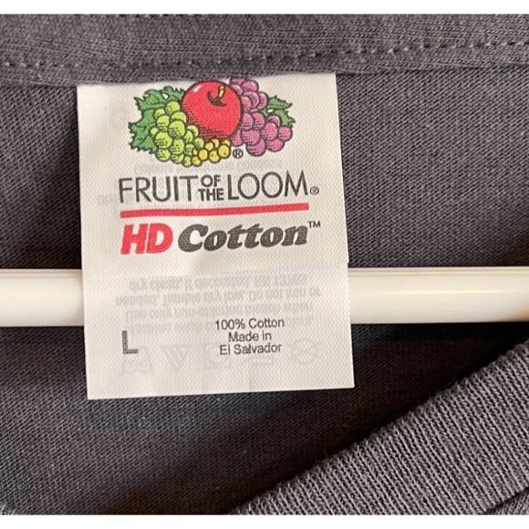 NWOT Fruit of the Loom HD Cotton Mens Dark Gray V-Neck Short Sleeve Tee Large - Picture 7 of 7